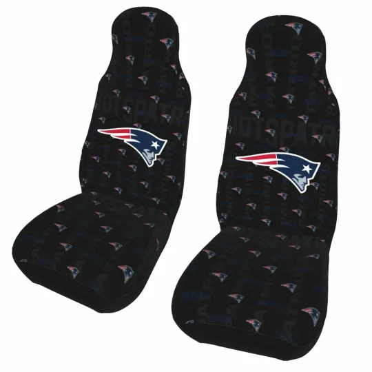 2pcs Car Seat Covers Universal New England Patriots Car Front Rear Protectors