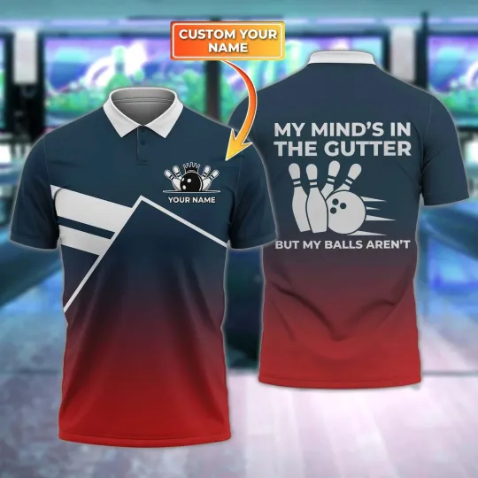 Personalized Name 3D Bowling Polo Shirt Bowling All Over Print  Polo