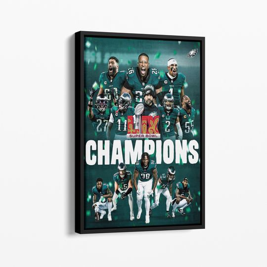 Philadelphia Eagles Super Bowl LIX Champions Poster | Wall Art | Home Decor