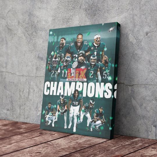 Philadelphia Eagles Super Bowl LIX Champions Poster | Wall Art | Home Decor