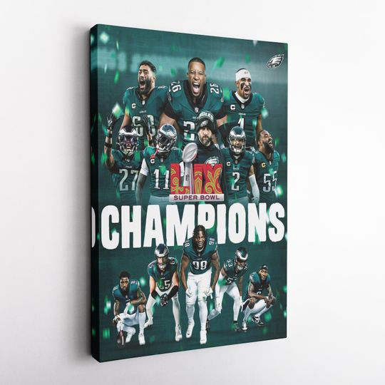 Philadelphia Eagles Super Bowl LIX Champions Poster | Wall Art | Home Decor