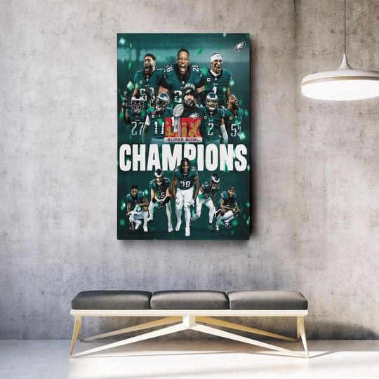 Philadelphia Eagles Super Bowl LIX Champions Poster | Wall Art | Home Decor