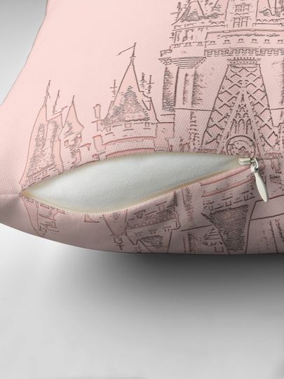 Rose Gold Magic Castle Carving Pillow