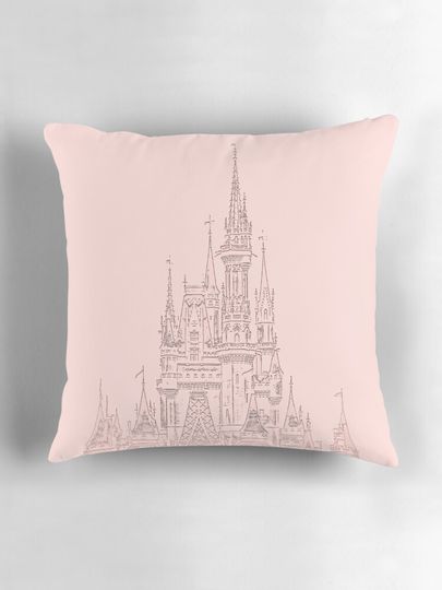 Rose Gold Magic Castle Carving Pillow