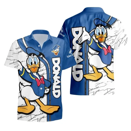 Donald Duck Hawaiian Shirt Button Down Unisex Adults Outfit