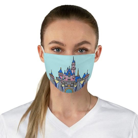 Sleeping Beauty Disneyland Castle Fabric Face Mask