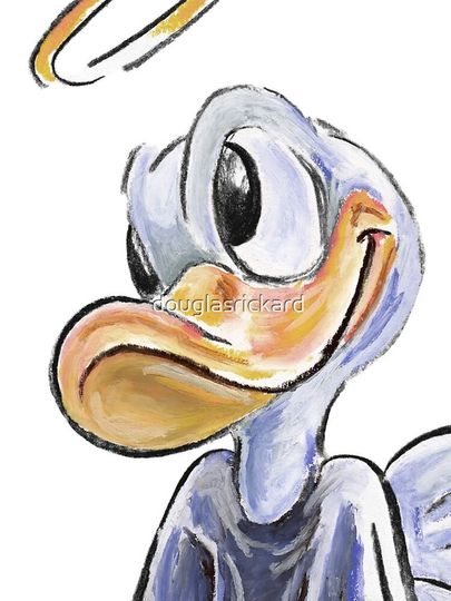 Charcoal and Oil - Angel Donald Duck iPhone Case