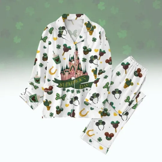 St. Patrick's Day Thick Pajamas Lucky Shamrock Midnight Shirt