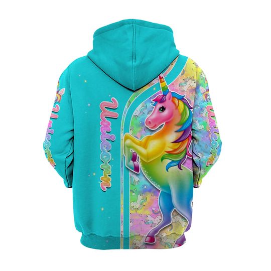 Fluorescent Rainbow Unicorn | Disney 3D Hoodie