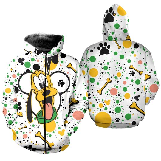 Pluto Dog Polkadot Pattern | Disney 3D Hoodie