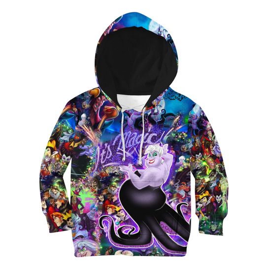 Evil Ursula Magical Glitter Castle | Disney 3D Hoodie