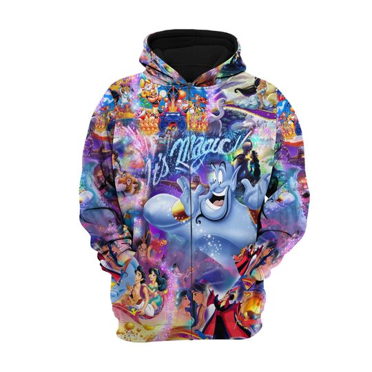 Aladdin Jasmine Genie Magic Glitter | Disney 3D Hoodie