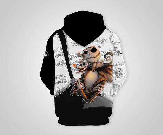 Black White Jack Skellington | Disney 3D Hoodie