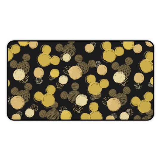 Disney Black and Gold Desk Mat, Disney Office Decor, Disney Mouse Pad