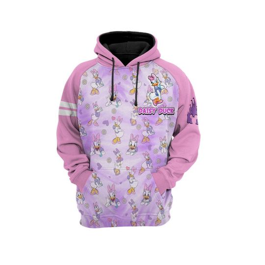 Daisy Duck Pattern Raglan | Disney Sweatshirt/Hoodie/Fleece Jacket