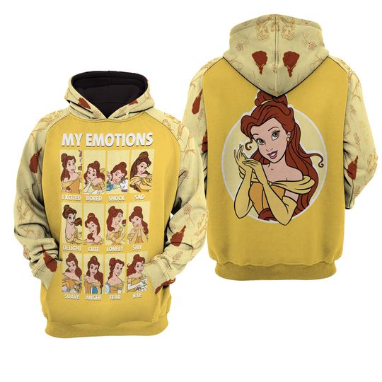 Belle My Emotions Disney 3D Hoodie