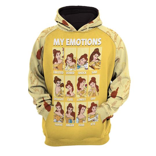 Belle My Emotions Disney 3D Hoodie