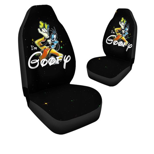 Goofy Blue Orange Yellow Black White Bling Glitter Disney Car Seats Cover