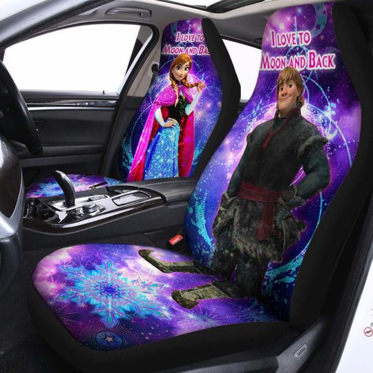 Anna Princess Purple Blue Rainbow Bling Glitter Disney Car Seats Cover