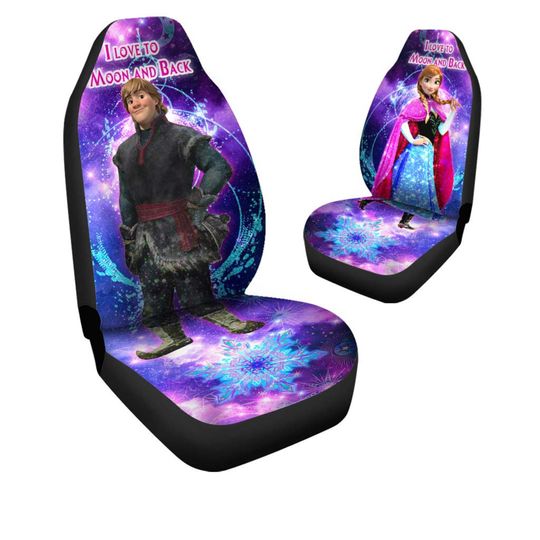Anna Princess Purple Blue Rainbow Bling Glitter Disney Car Seats Cover