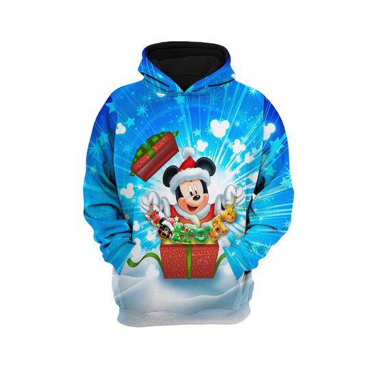 Mickey Mouse Blue Christmas Disney Hoodie