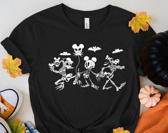 Disney Skeleton Shirt, Disney Halloween Shirt, Mickey Skeleton Tshirt