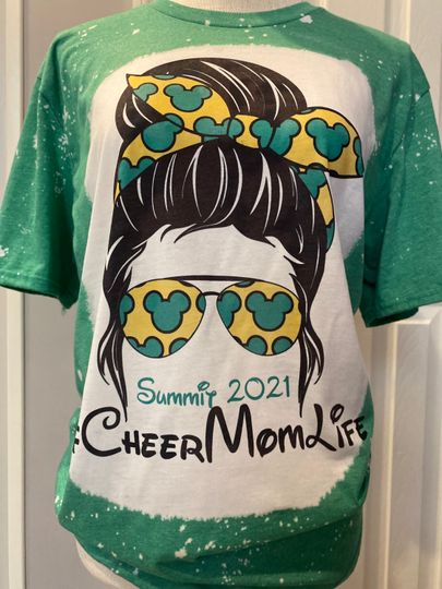 Cheer Mom Disney Summit 2022 Mickey Mouse Ears Bleached Sublimated 3D Shirt