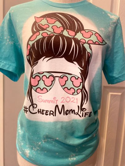 Cheer Mom Disney Summit 2022 Mickey Mouse Ears Bleached Sublimated 3D Shirt