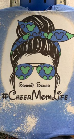 Cheer Mom Disney Summit 2022 Mickey Mouse Ears Bleached Sublimated 3D Shirt