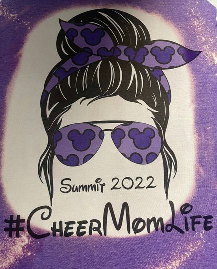 Cheer Mom Disney Summit 2022 Mickey Mouse Ears Bleached Sublimated 3D Shirt