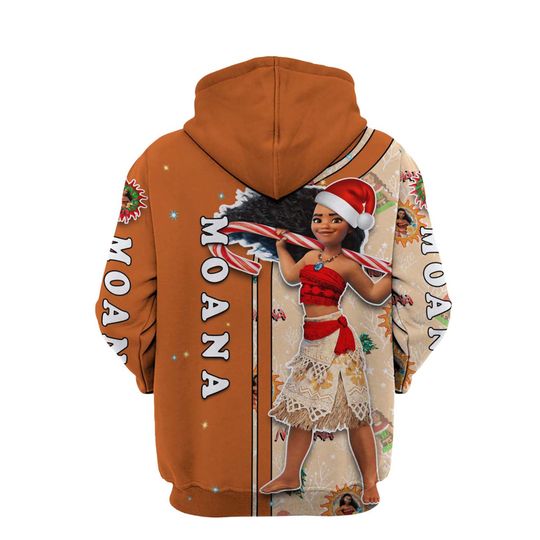 Moana Orange Christmas Disney 3D Hoodie