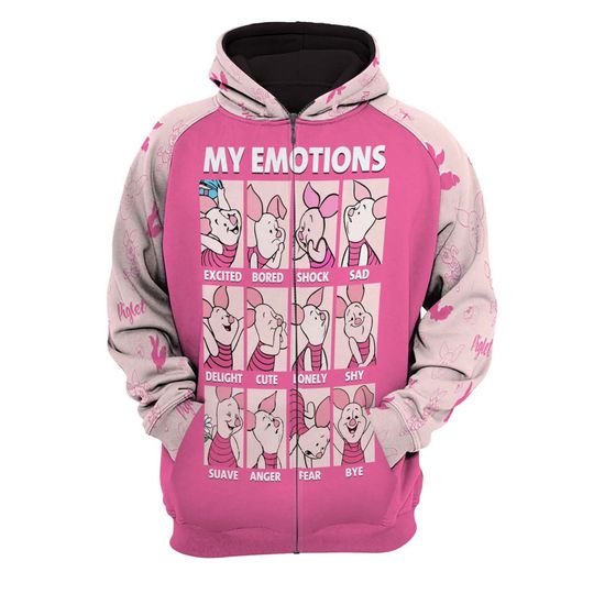 Piglet My Emotions  Disney 3D Hoodie