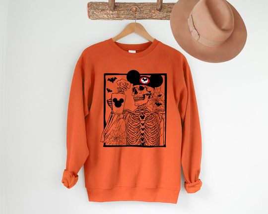 Disney Skeleton Sweatshirt, Mickey Skeleton Sweatshirt, Disney Halloween Sweatshirt