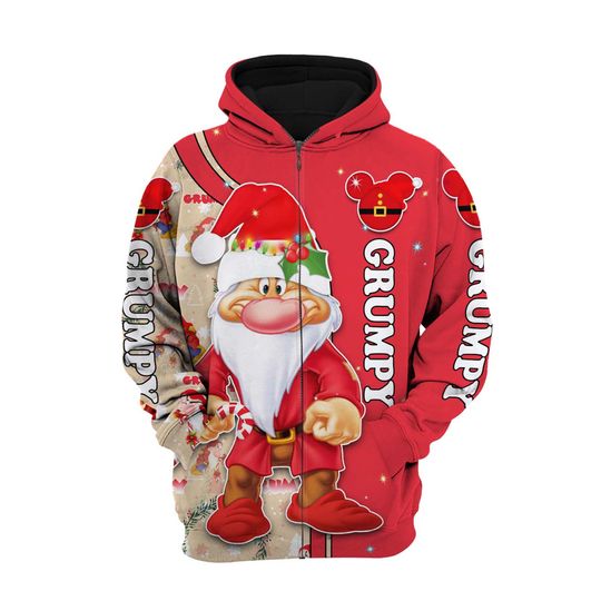 Grumpy Red Christmas Disney 3D Hoodie