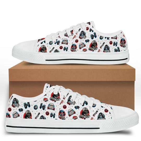 Star Wars Dark Side Patterns Full Print Disney Cartoon Low Top Sneakers
