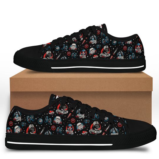 Star Wars Dark Side Patterns Full Print Disney Cartoon Low Top Sneakers
