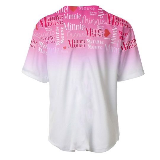 Minnie Mouse Quotes Pink White | Disney Custom Baseball Jersey