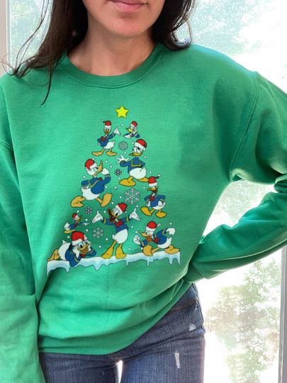 Disney Donald Duck Christmas Tree Sweatshirt, Disneyworld Sweatshirt