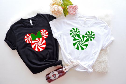 Fun Matching Disney Christmas Sweatshirt, Mickey Peppermint Swirl Sweatshirt