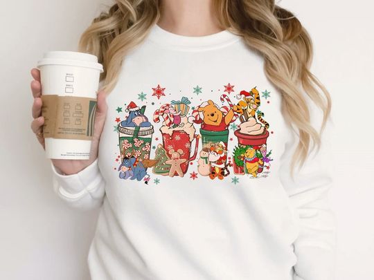 Winnie The Pooh Latte Coffee Sweatshirt, Disney Pooh Sweatshirt