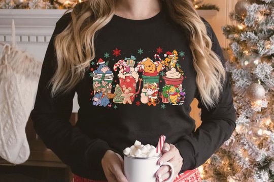 Winnie The Pooh Latte Coffee Sweatshirt, Disney Pooh Sweatshirt
