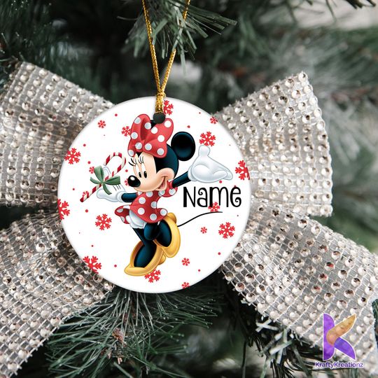 Personalized Minnie Mouse Ornament, Minnie Mouse Customized Ornament, Disney Mickey