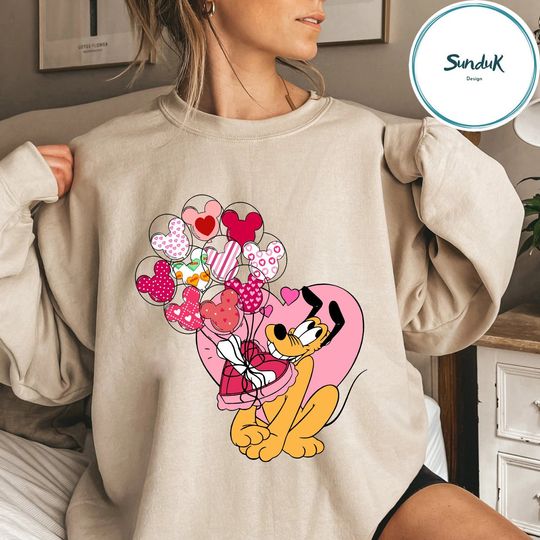Disney Pluto Valentine's Day Shirt, Matching Sweatshirt
