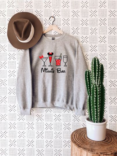 Minnie Bar Sweatshirt, Disney Sweatshirt, Drinking, Drinking Around the World Sweatshirt