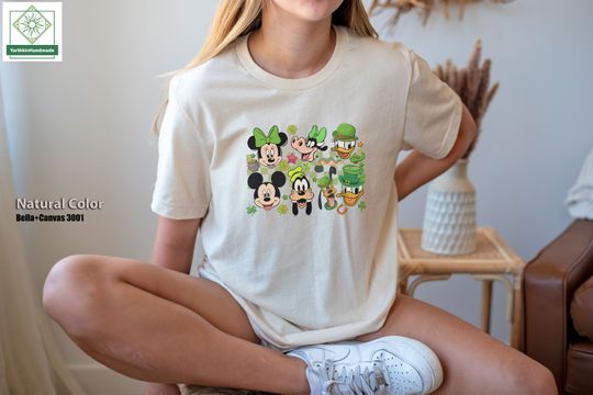 Retro Disney St Patricks Day Sweatshirt, Mickey and Friends Lucky