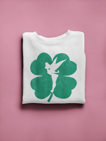 Disney Tinker Bell Green Shamrock St. Patrick's Day Sweatshirt