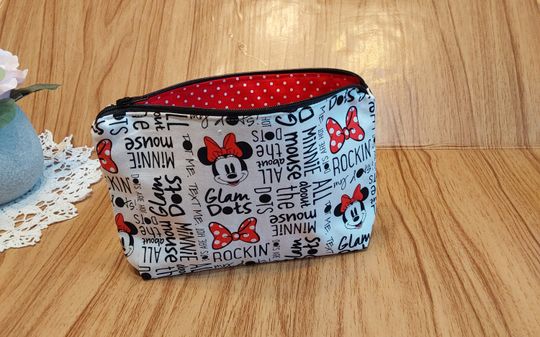 Disney Minnie mouse print makeup bag, reusable bag