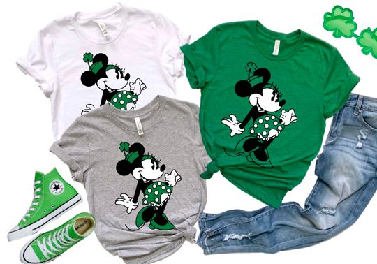 Disney St Patricks Day Shirt, Shamrock Minnie, St Patricks Day Minnie Sweatshirt