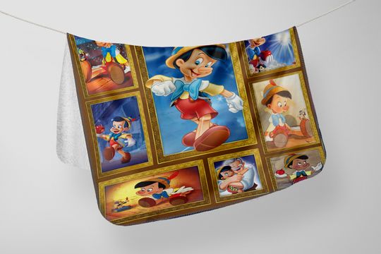 Disney Pinocchio Blanket - Disney Lovers Throw Quilt
