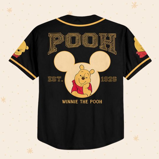 Personalize Disney Winnie The Pooh Baseball Jeseys